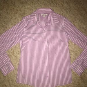 Pink and White Striped Button Down
